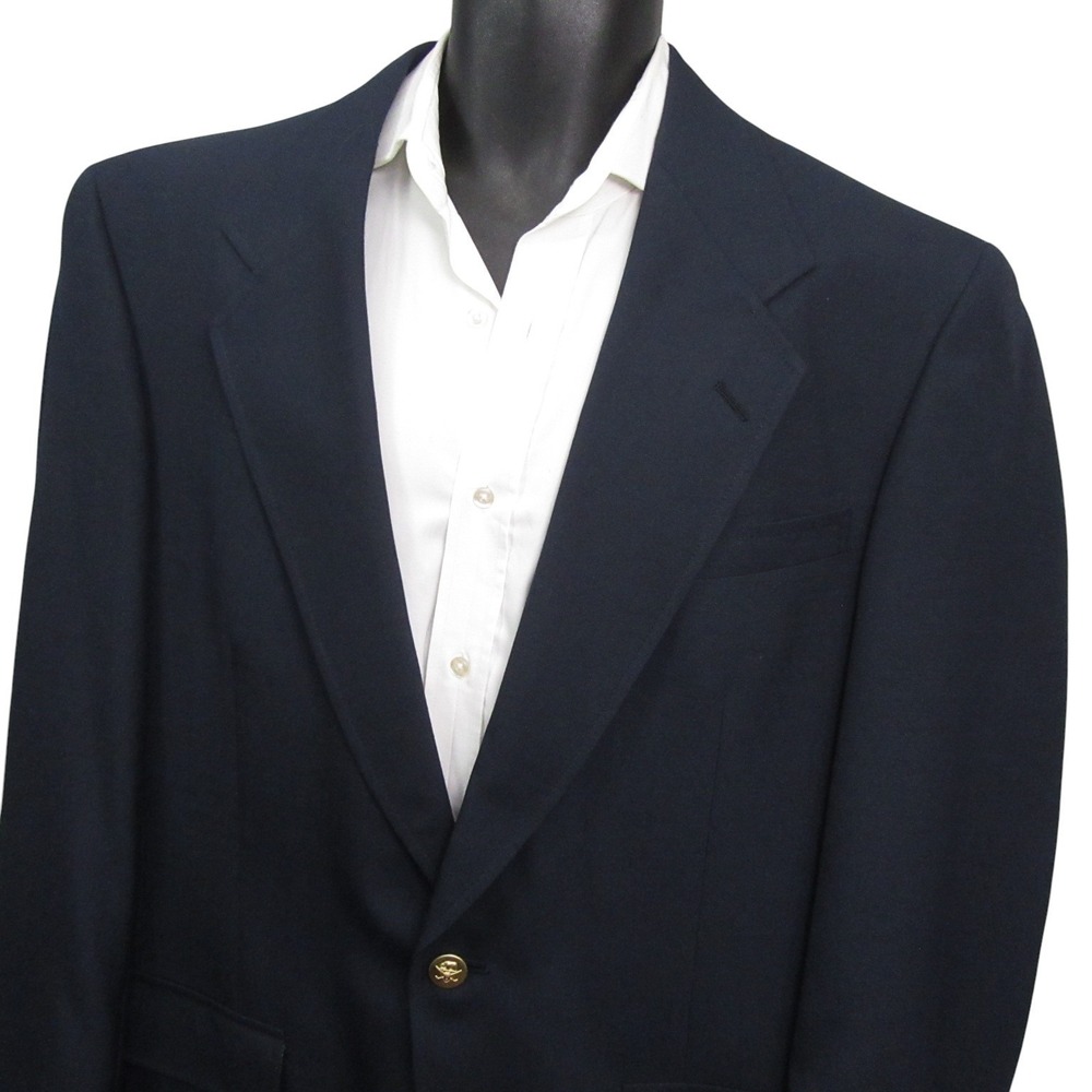 Jack Nicklaus Mens Classic Blue Blazer Gold Button 41L Navy Single Vent Made USA